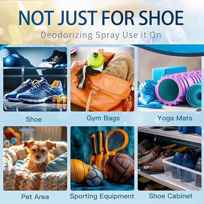 Shoe Deodorizer Spray - Shoe Odor Spray - Immediately Eliminates The Worst Odors - Prevents Embarrasing Odors From Returning - Keeps Shoes Fresh All Day