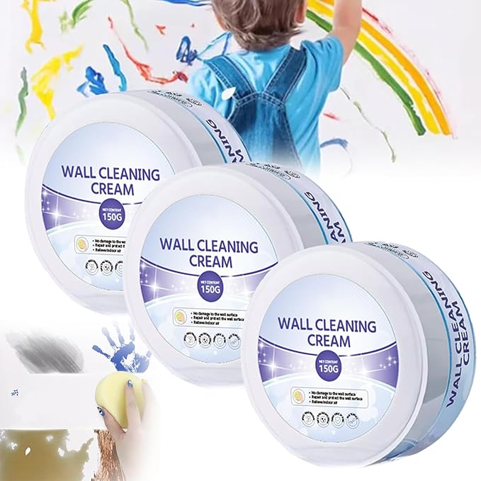 Multi-Purpose Wall Cleaning & Conditioning Cream, Hard Surface Cleaning Paste, Powerful Wall Cleaning Cream, Pen Ink Stain Remover from Wall, All-Purpose Cleaner, Multipurpose Cleaning Cream (3)