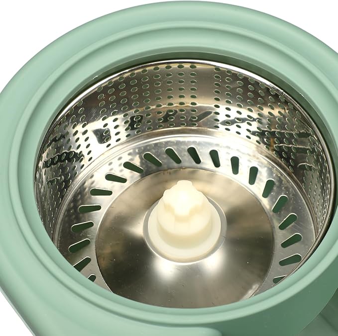 ZJchao Spin Mop and Bucket, Mop Bucket Separate Dirty Water Mop Bucket with Wringer, Green, Plastic, Floor Cleaning Set