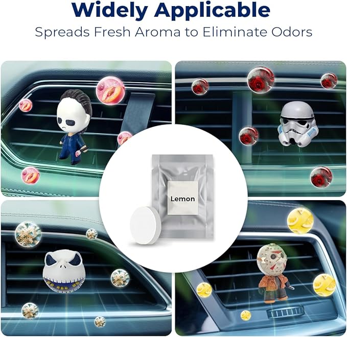 16 Pack Fragrance tablets for Car Air Freshener Refills with 8 Sample Scents, Air Vent Clip Freshener Replacement Pads, Solid Scent Refill Tablets (1 pc per pack, 2 Tablets per Scent)
