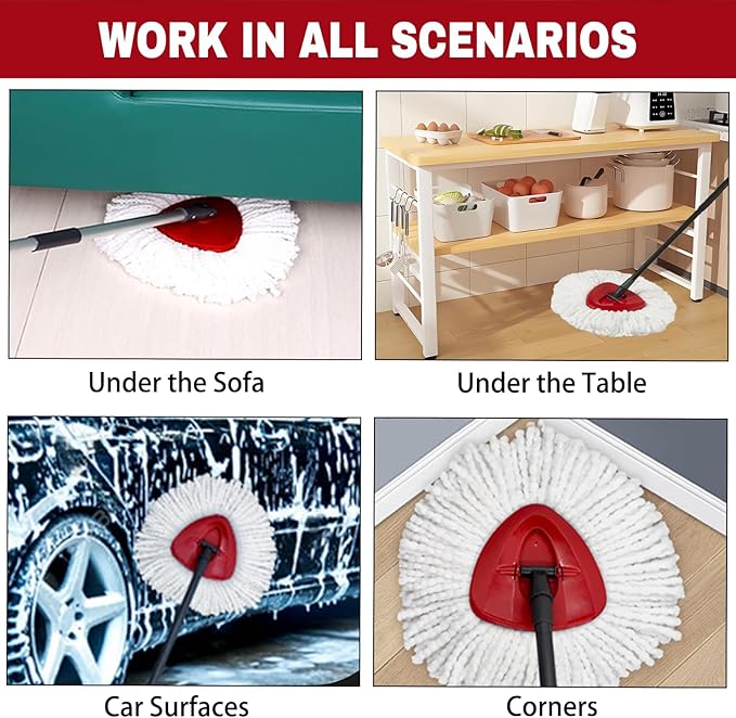 20 Pack Spin Mop Replacement Heads, Mop Replace Head Easywring 1-Tank System, Mop Head Replacement for Hardwood Floor Cleaning, Machine Washable and Easy to Replace