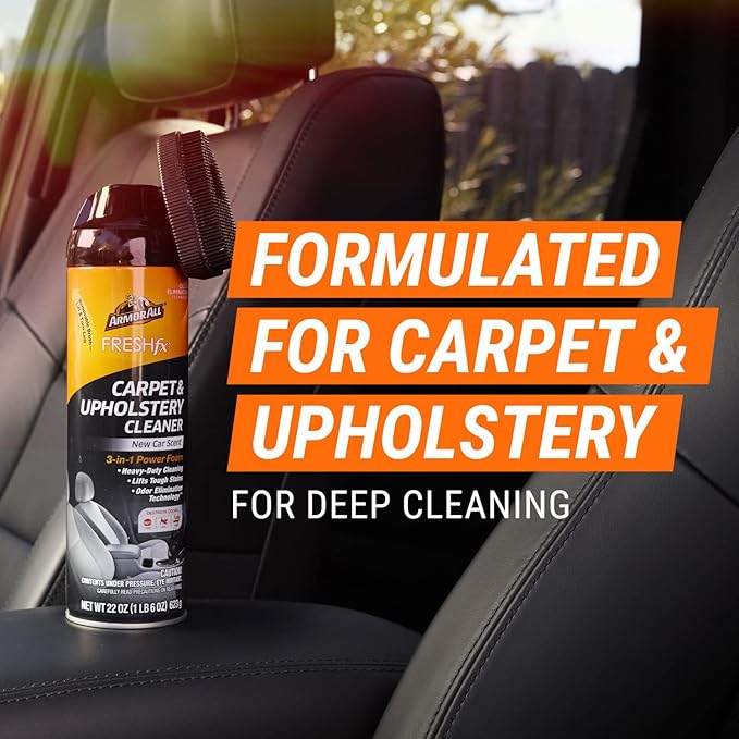 Armor All Carpet and Upholstery Cleaner Spray , Car Upholstery Cleaner for Tough Stains, 22 Fl Oz, 1 Count (Pack of 1)