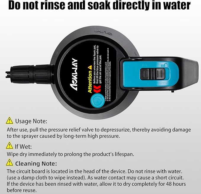 aokway Electric Foam Sprayer Car Wash, Pump Sprayer Battery Powered Rechargeable for Garden, Car Foam Sprayer for Cleaning Detailing Handheld Spray Foam Gun