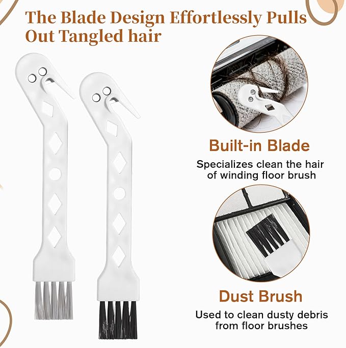 4 PCS Handheld Vacuum Cleaner Brush, Universal Dust Brush, 2 in 1 Vacuum Roller Cleaning Tool for Sweeping Robot