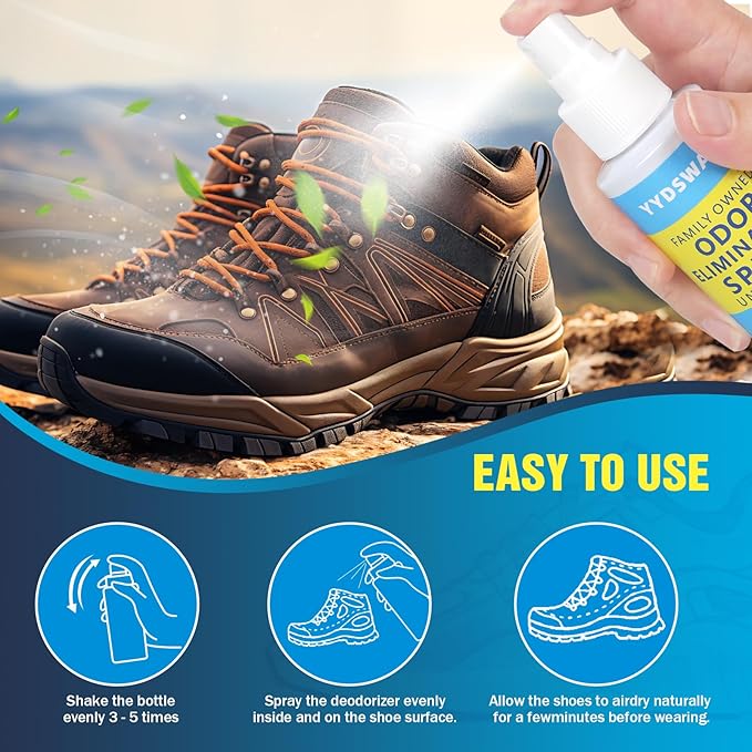 Shoe Deodorizer Spray –gym bag deodorizer,cleat deodorizer soccer,boot smell eliminator,climbing shoe deodorizer,Long-Lasting Freshness, Quick-Drying, Non-Staining