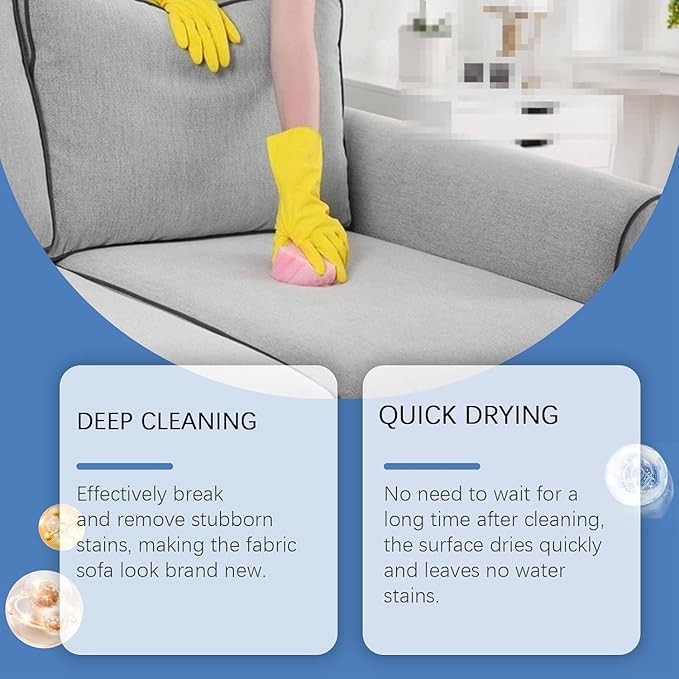 Multi-Purpose Fabric Dry Cleaner Spray, Fabric Cleaner For Furniture Upholstery Machine,Stain Remover For Clothes, Spot Cleaner For Clothes, Removal Grease, Ink, Clothe, Shoes, And Fabrics (1pcs)