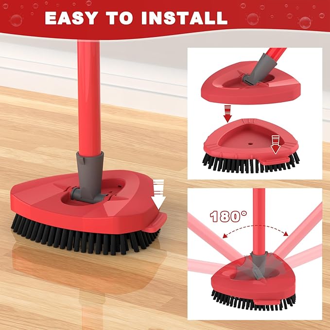 Aifacay Scrub Brush Head for O-Cedar EasyWring Spin Mop, Full-Bristle Heavy-Duty Replacement Brush, Compatible with 1-Tank Spin Mop Set, Multi-Surface Cleaning Attachment for Floors, Tile & Bathroom