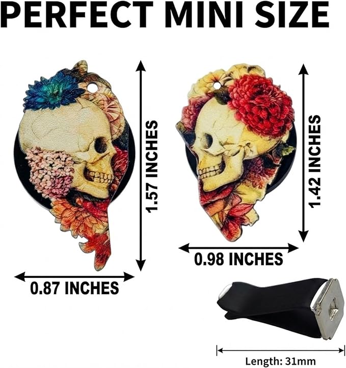 Car Air Vent Clips，Car Air Fresheners Vent Clips Car Diffuser Vent Clip，Car Decoration Cute Car Interior Decor，Car Accessories for Women (2 Pcs Love Skull)