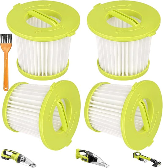 4 Pack HEPA Filters Replacement For Ryobi ONE+ 18V Handheld Vacuum Models PCL700 PCL704 PCL705 Series, Also Fit HART 20-Volt Hand Vacuum HPHV34 and More, Part # A32F05N A32HF00 HAHV33