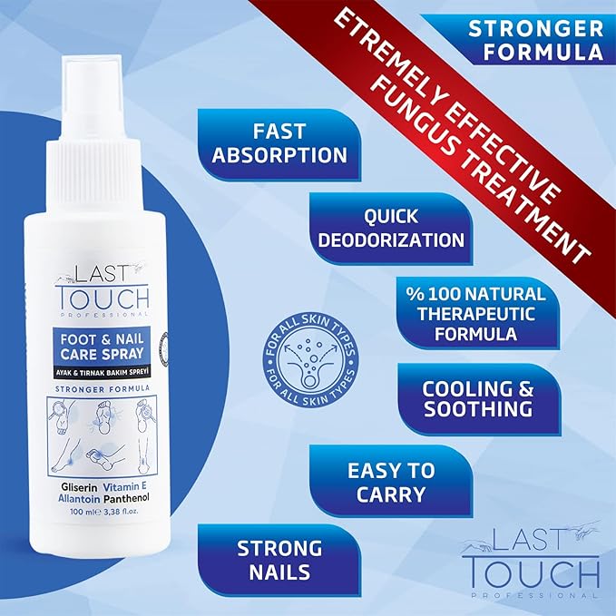 Foot Spray - Anti-Itching and Deodorizing, Moisturizing Care Spray - Foot Spray for Dry Cracked Feet - Foot Care Spray Against Shedding, Sweating, Peeling and Blistering - Athletes Foot Spray