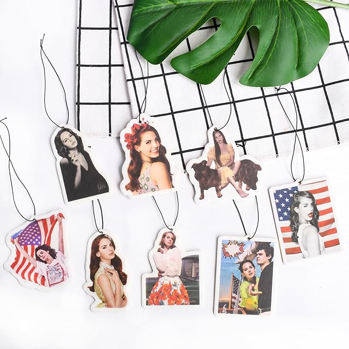 Pounchi Baroque Pop Car Air Freshener Cards (8 Pack Refreshing Ice Scent) Singer Accessories for Car Interior Hanging Gift Rearview Pendant Supplies