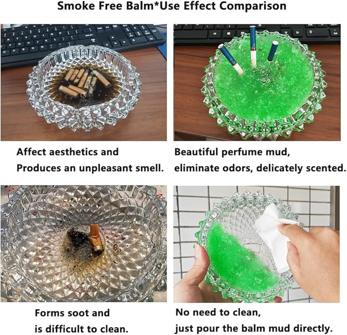Magic Ashtray Sand (4.59oz) - Smokeless Indoor/Outdoor Ash Tray for Cigarettes | Quick Smoke Extinguisher & Odor Eliminator | Prevents Secondhand Smoke, Soot & Fire Hazard (Green)