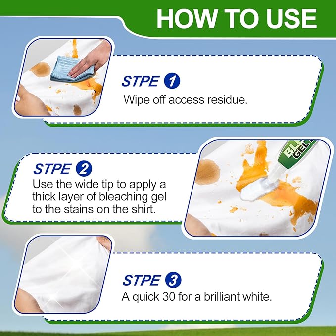 Stain Remover Bleach Pen for Clothes 2 PACK Bleach Gel Pen Targeting Specific Stains Bathroom Cleaner, Shower, Caulk