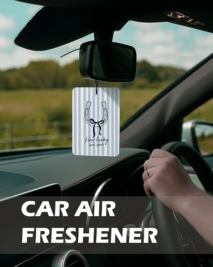 Blue Beach Cowgirl Cologne Car Air Freshener 4 Pcs, Retro Western Coastal Seashell Hanging Air Freshener for Cars Bathroom Dorm Books Decor, Preppy Girly Accessories Gifts for Women Girls