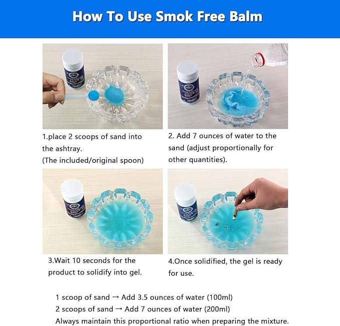 Magic Ashtray Sand (4.59oz) - Smokeless Indoor/Outdoor Ash Tray for Cigarettes | Quick Smoke Extinguisher & Odor Eliminator | Prevents Secondhand Smoke, Soot & Fire Hazard (Green)