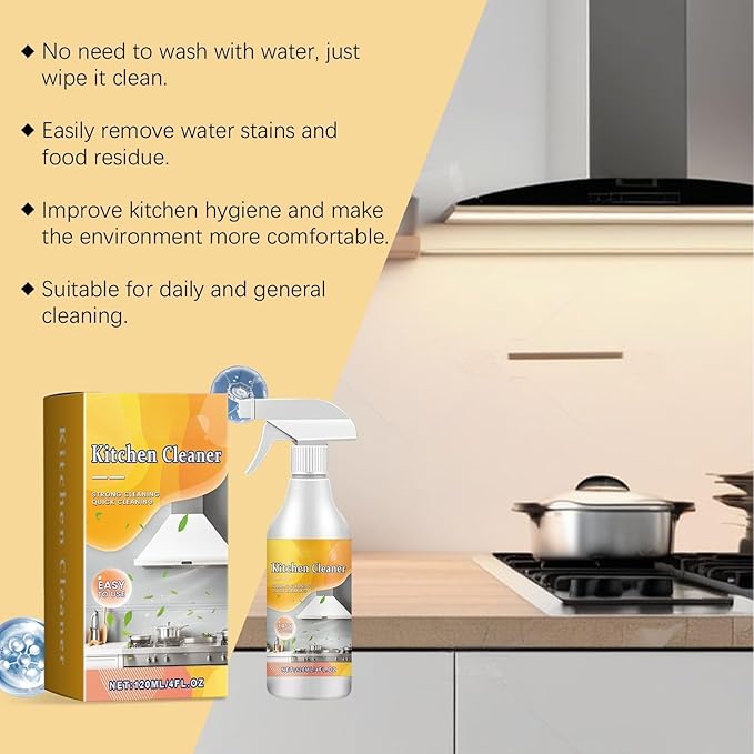 2 Packs Kitchen Heavy Duty Cleaner Spray,All-Purpose Oil Stain Remover and Degreaser Spray, Kitchen Pots and Pan Cleaner, Multipurpose Foam Cleaner Spray Kitchens Grease Cleaner 2025