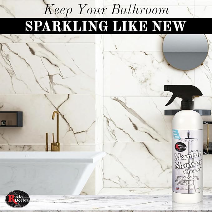 Rock Doctor Granite & Quartz Marble Shower Cleaner Spray, Shower & Tile Cleaner, Soap and Scum Remover, Works on Ceramic Tile, Hard Water Stain Remover, 24.oz Pack of 1