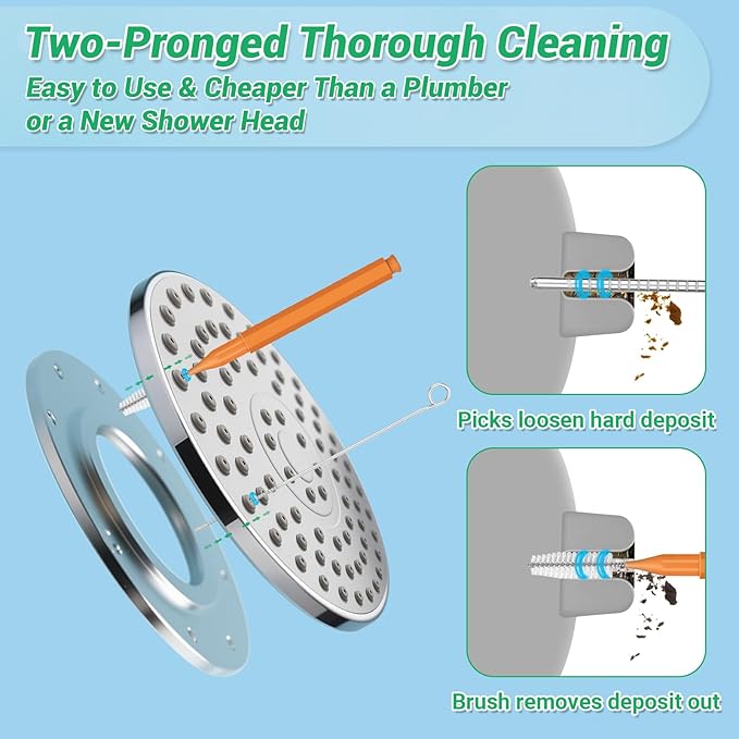 MAPVOLUT 70-in-1 Shower Head Cleaner Kit - 50 Micro Brushes + 20 Steel Picks for Clogged Nozzles, Stanley Cups, 3D Printers, Faucets -Each Tools Storage Case, Tiny Hole Unclogging Tool