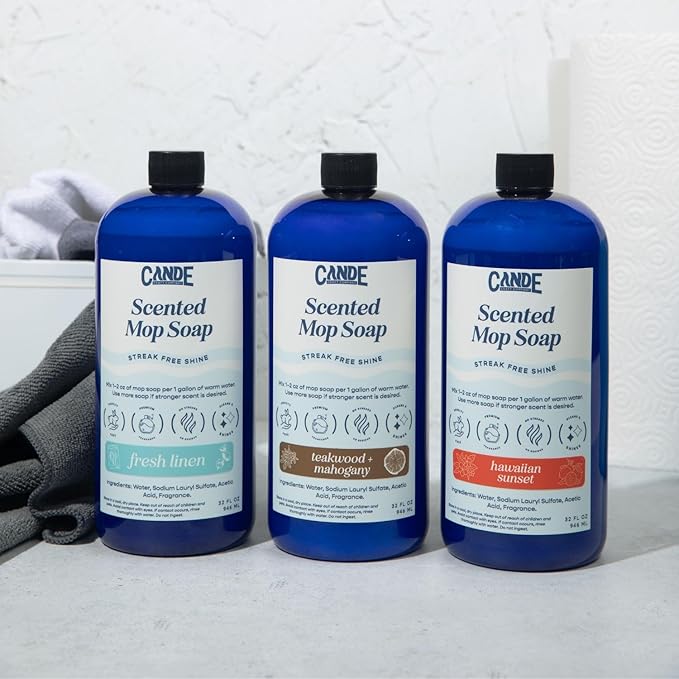 CANDE Mop Soap - Highly Scented Mop Soap, Luxury Floor Cleaner, Premium Fragranced Floor, Streak-Free Shine, 32 oz (Pistachio & Salted Caramel)