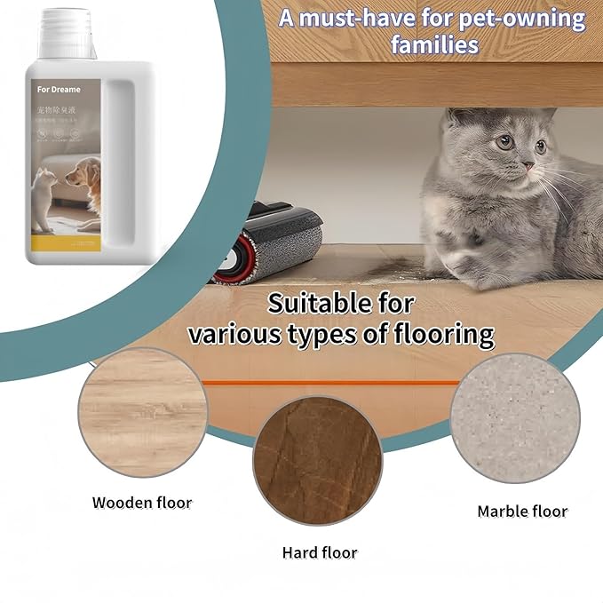 Specially Designed For Pet Stains, Deep Cleaning And Deodorization 1L Floor Cleaner. Compatible With Dreame X50Pro/S50/X40/X40 Pro Ultra/S30/L20S/H11/M13/H16(1 PCS)