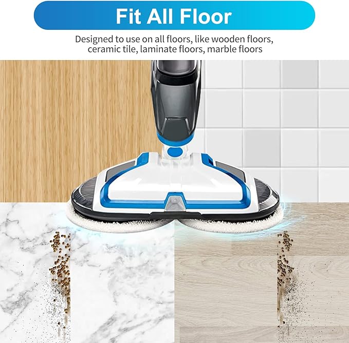 KEEPOW Spinwave Replacement Pads Compatible with Bissell Spinwave Powered Hard Floor Mop 2039 Series, 20399, 2039A, 2307, 2315A, 23157, 2124, 20393 Spin Heavy Scrub Mop Pads for Floor Cleaner (4 Pack)