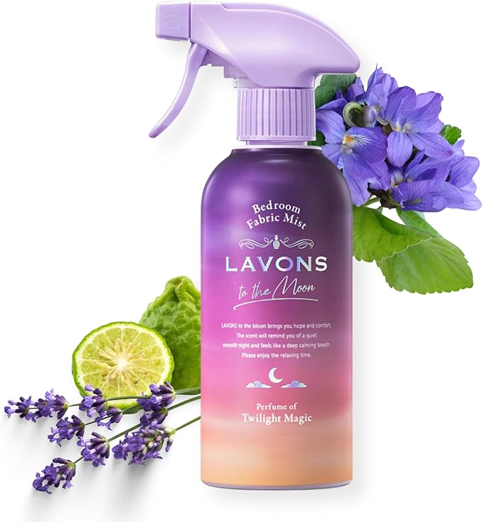 LAVONS Fabric Spray Freshener for Carpet Fresh, Pet Safe Linen Spray for Bedding, Fabric Refresher Spray for Home & Offices, Natural Carpet Freshener from Japan 10.14 Fl Oz to the Moon TWILIGHT MAGIC