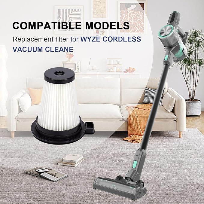 Replacement Filters for Wyze Cordless Vacuum Cleaner - Vacuum Accessories Parts,8 Pack