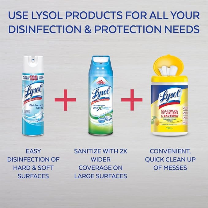 Lysol Disinfectant Aerosol Spray, Spring Waterfall Scent, 19 Ounces (Case of 12)