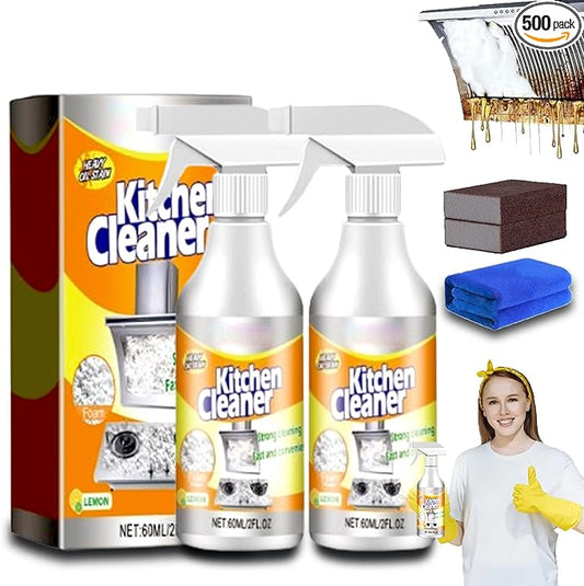 RJDJ Kitchen Foam Cleaner, 2024 Kitchen Foam Cleaner, Multi-Surface, Heavy-Duty Kitchen Foam Cleaner, Easy-to-Use All-Purpose Cleaner for Home, Restaurant, and Professional Use (2pcs)