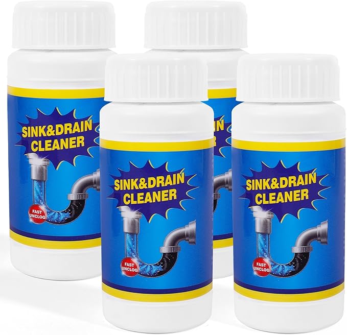 Sink Drain Cleaner Powder: Drain Clog Remover for Kitchen Bathroom Tubs and Showers - Improve Water Flow and Support Home Plumbing (400g)