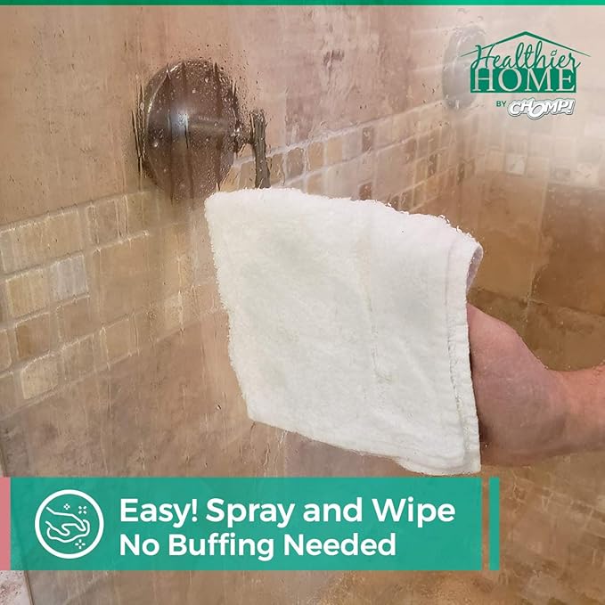 CHOMP Shower Door Water Repellent: Healthier Home ShowerDoorMagic 6 in 1 Hard Water Stain Preventer for Glass, Fiberglass, Tile & More- Spot, Soap Scum, Calcium & Limescale Prevention 32 oz.