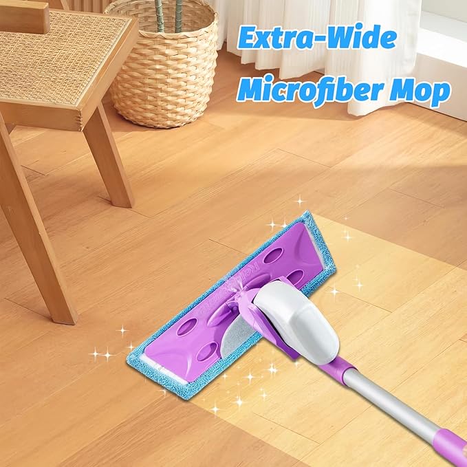 5 Pack Mop Pads Compatible with Rejuvenate Click N Clean Spray Reusable Microfiber Pads Replacement for Rejuvenate Microfiber Washable Mop Refill for Floor Cleaning (5-Pack)