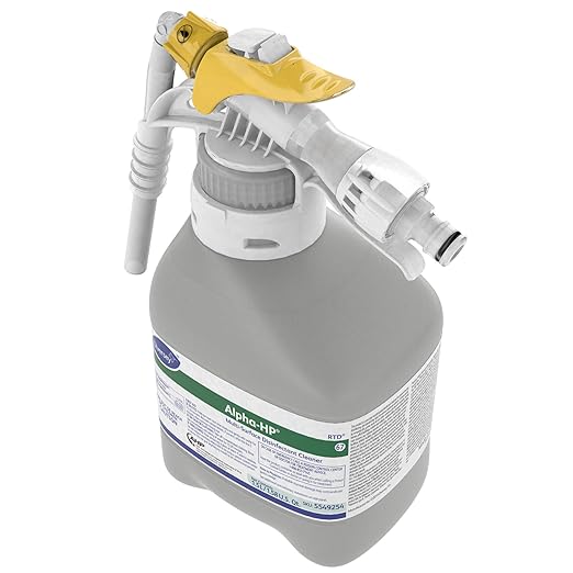 Diversey 5549254 Alpha-HP Multi-Surface Disinfectant Cleaner, Bactericidal & Virucidal Hydrogen Peroxide with Citrus Scent, Ready-to-Dispense (RTD) Concentrate, 1.5-Liter (Pack of 2)