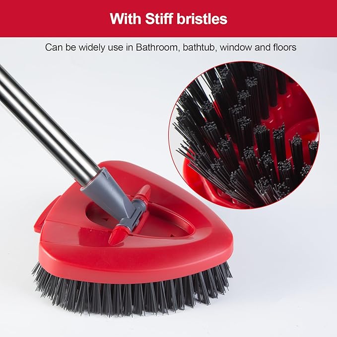 [2 Pack] Scrub Brushes, Floor Cleaning Brush Scrubber Replacements Compatible for O Cedar EasyWring 1-Tank Spin Mop System, Scrub Brush Attachment for Cleaning Bathroom, Kitchen, Tub and Tile
