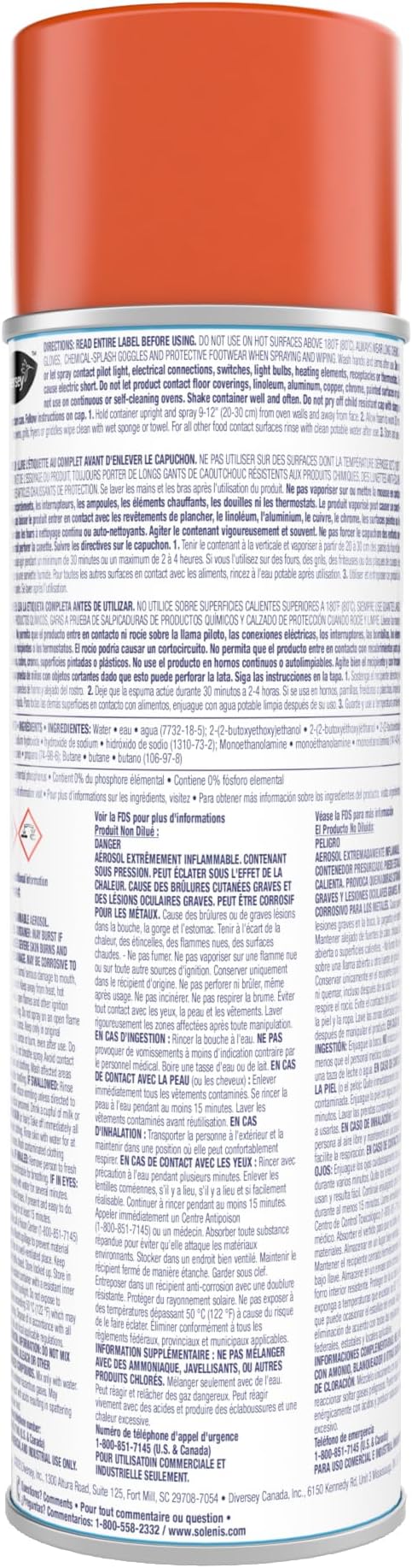 Diversey CBD991206 Break Up Professional Oven & Grill Cleaner, Heavy Duty Spray Removes Baked on Grease, Aerosol, 19-Ounce (Pack of 6)