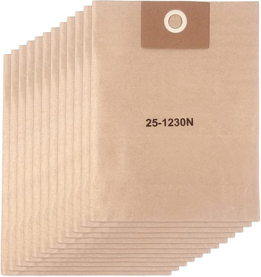 25-1230 Vacuum Bags Replacement for Stanley 4-5 Gallon Wet/Dry Vac: SL18129, SL18130, SL18130P, Disposable Filter Bags(12-Pack)