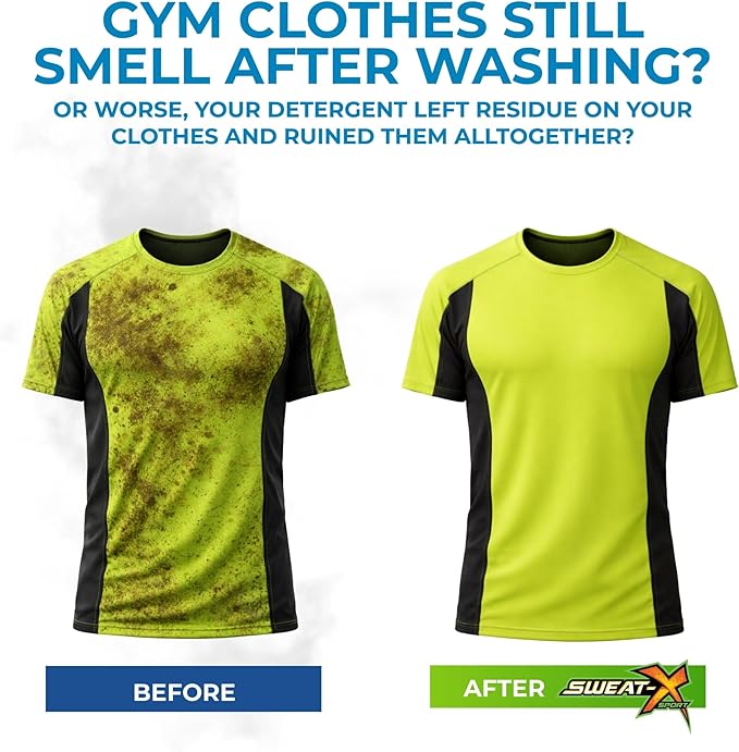 SWEAT X Max Odor Defense Laundry Detergent Liquid - Natural Washing Detergent for Activewear & Gym Clothes - Laundry Detergent for Sensitive Skin - Concentrated Detergent, 45 Loads/Bottle (2 Bottles)