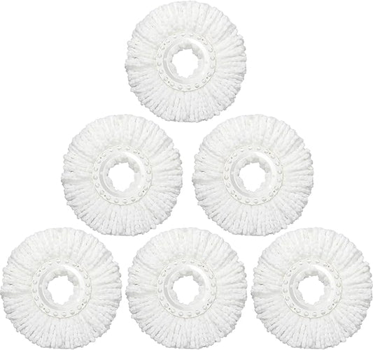 6 Pack Mop Heads Replacements Washable Microfiber Spin Mop Refill Cleaning Supplies for Home, Office, Industrial and Commercial Use,Compatible with Hurricane,Mopnado Spin Mop