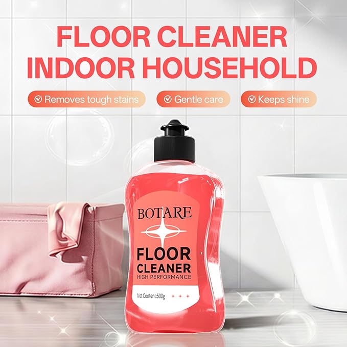 Floor Cleaner Liquid for Mopping, Household Deep Cleaning Solution for Wood,Hardwood,Tile,Laminate,Marble & Porcelain & Bathroom,Sakura Scent,17.6 Fl Oz Each(1 Bottle+1 Cleaning Cloth)