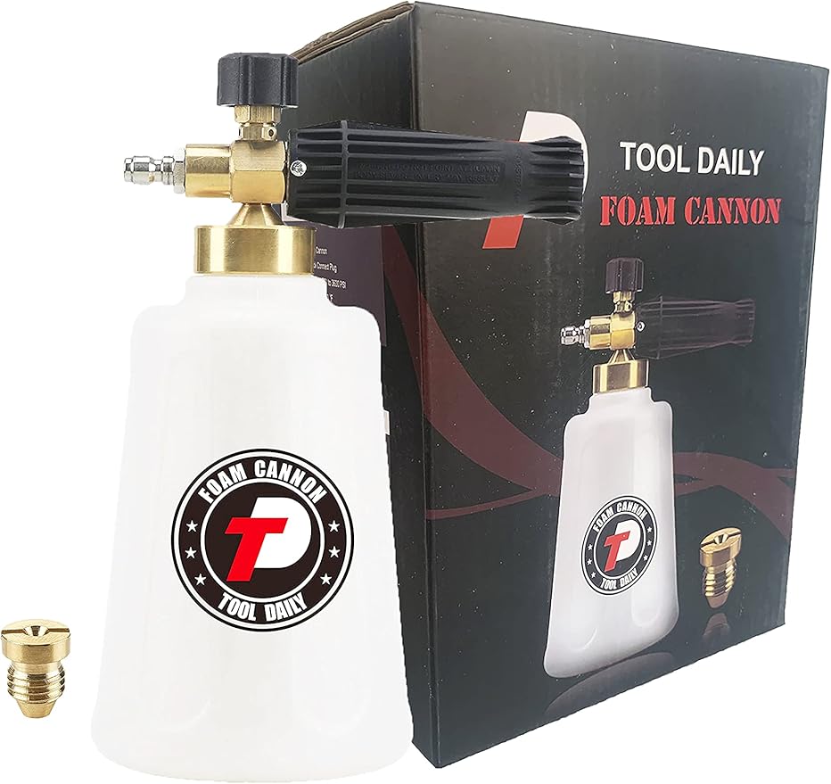 Tool Daily Pressure Washer Foam Cannon for Car Wash, Snow Foam Lance, Additional Orifice Nozzle 1.1mm, 1/4 Inch Quick Connect