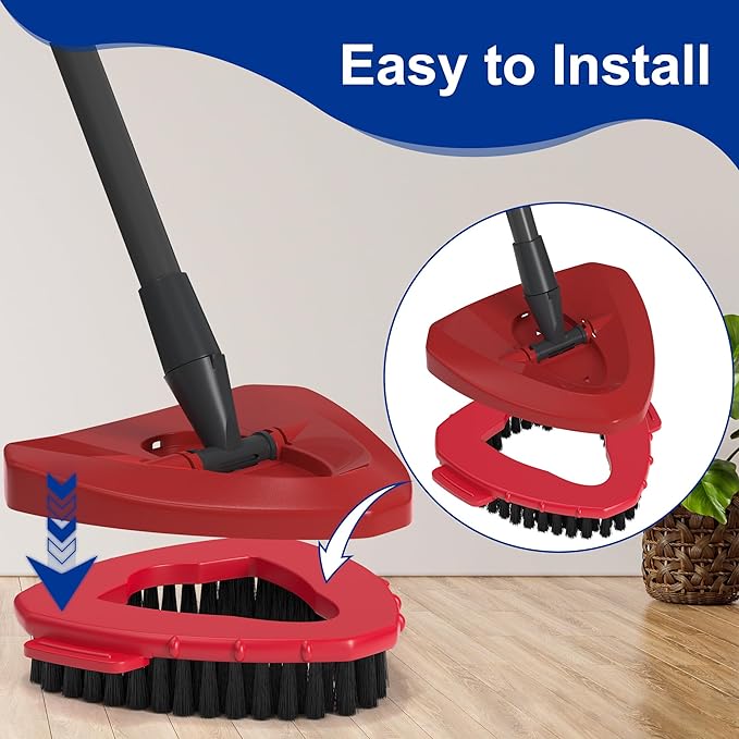 Aifacay 1 Pack Scrub Brush Replacement Head Compatible with O-Cedar EasyWring 1-Tank Spin Mop, Hard-Bristle Triangular Scrubber Brush for Shower Floors, Bathroom, Tile, Kitchen & Wall Cleaning