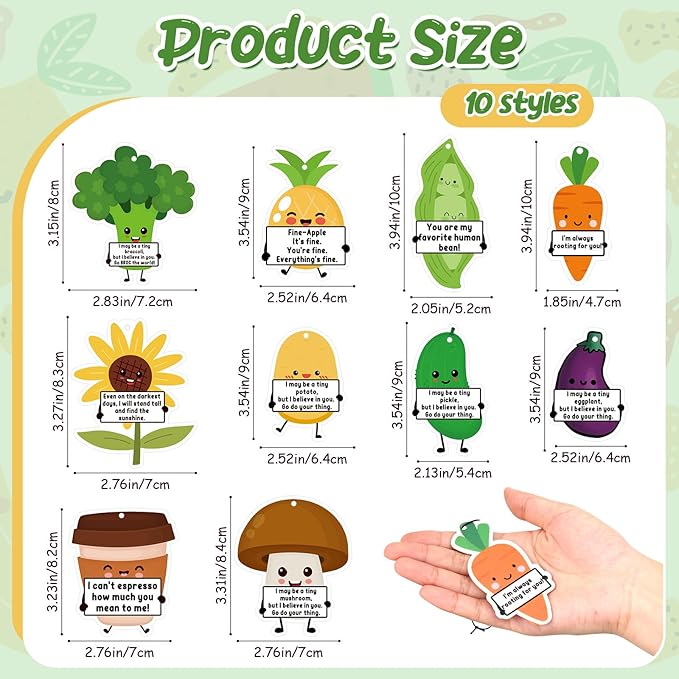 30 Pcs Positive Car Air Fresheners Bulk Employee Appreciation Gift Funny Car Hanging Ornament Scented Incense Chip Dietician Appreciation Gifts for Driver Staff Teacher Nurse Team, 10 Styles