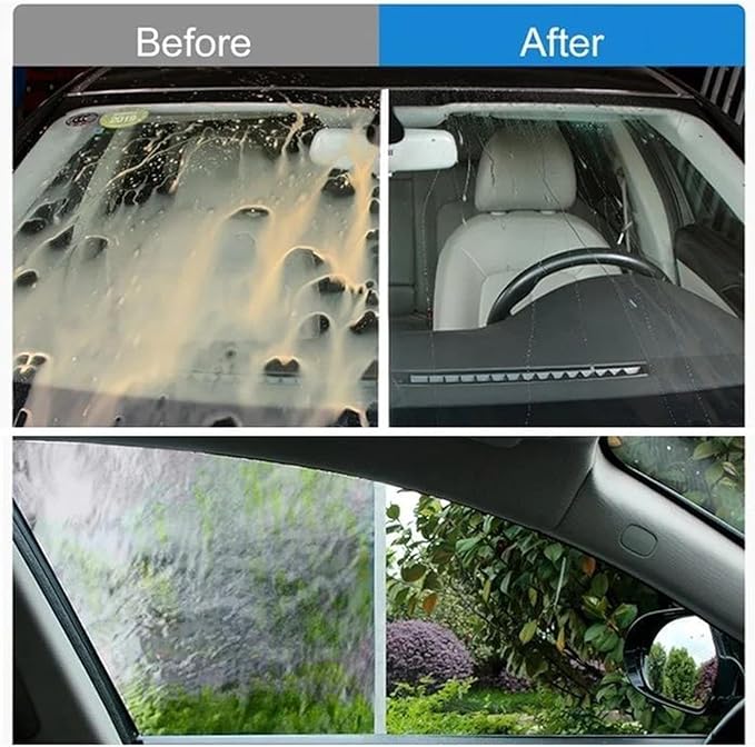 Glass Oil Film Remover, Car Coating Spray Oil Film Cleaning Emulsion Glass Cleaner, Glass Film Removal Cream with Sponge (5pcs)