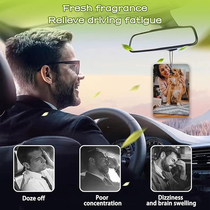Custom Air Freshener for Car - Double Sided Photo Personalized Scents Freshener, Smell Fresheners With Picture Wardrobe, Bathroom,Hanging Ornaments (1 Count (Pack of 1)) Blue