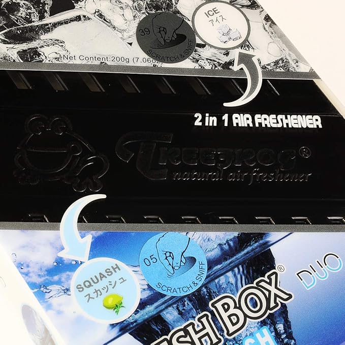 Auto Dynasty Tree Frog 2 In 1 Ice Squash Scent Xtreme Fresh Box Car/Office/Home Duo Air Freshener JDM