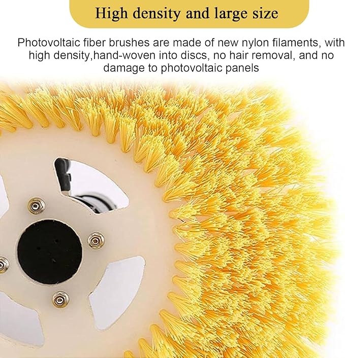 Glass Cleaning Brush Home Water Fed Telescopic Pole Kit Solar Panel Brush Rotating for Photovoltaic Panel，Solar Panel Cleaning Brush with Telescopic Rod, 65cm Washing Diameter, Extendable Do