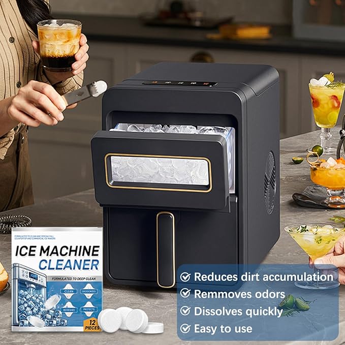 Ice Machine Cleaner Maker Descaler - 24 Clean Tablets for Ice Machine, Compatible with Opal, Kitchenaid, Helps Remove Hard Wate