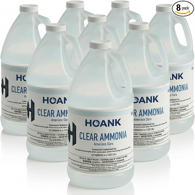 (Pack of 8) - Clear Ammonia Cleaner Liquid, Multi-Surface Cleaning Solution | Removes Grease, Hard Water Stains and Odors - Multipurpose Kitchen Bathroom and Commercial Use - 64Oz 8 Pack -Ready to Use