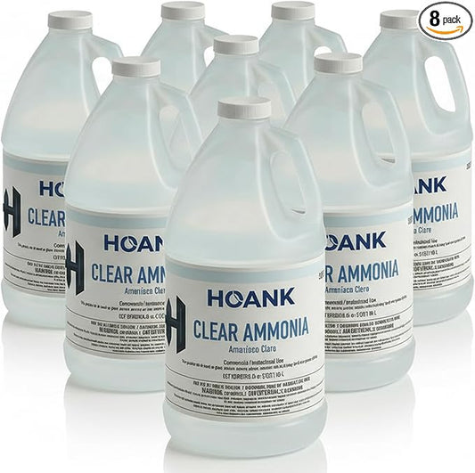 (Pack of 8) - Clear Ammonia Cleaner Liquid, Multi-Surface Cleaning Solution | Removes Grease, Hard Water Stains and Odors - Multipurpose Kitchen Bathroom and Commercial Use - 64Oz 8 Pack -Ready to Use