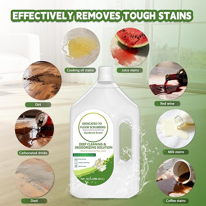 82 FL OZ/2.42 L Gardenia Scent Floor Cleaning Solution Compatible with Tineco iFLOOR 2/3/5 & FLOOR ONE S3/S5/S6/S7 PRO, Floor Cleaner for All Cordless Wet/Dry Vacuum & Robot Vacuums Mop